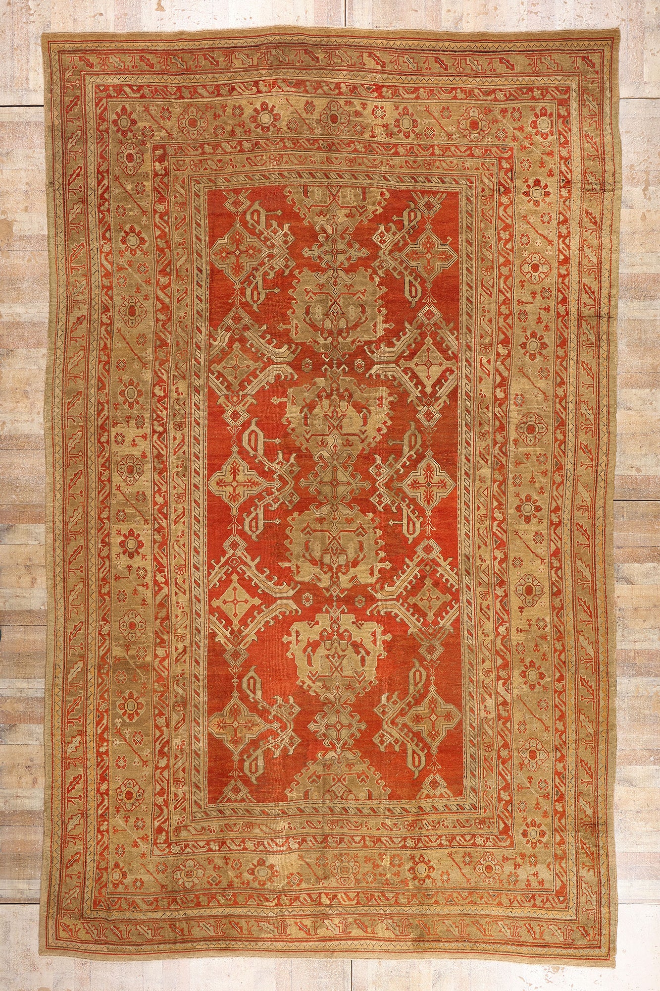 11 x 19 - Red Antique Turkish Oushak Rug - 79683