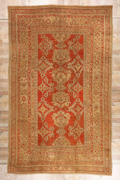 11 x 19 - Red Antique Turkish Oushak Rug - 79683