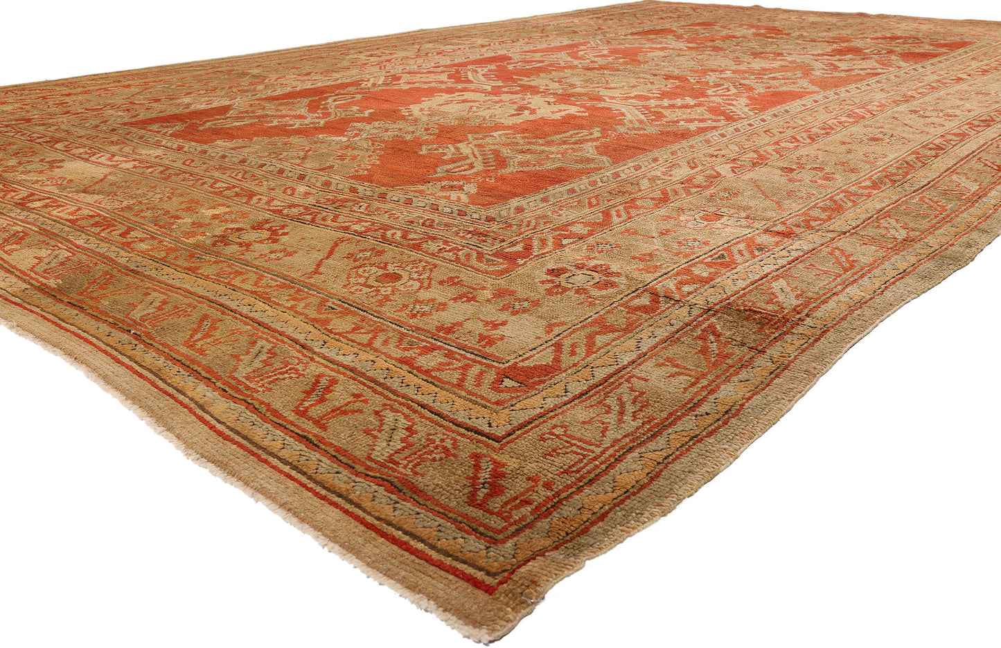 11 x 19 - Red Antique Turkish Oushak Rug - 79683