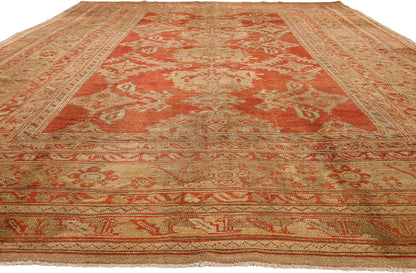 11 x 19 - Red Antique Turkish Oushak Rug - 79683
