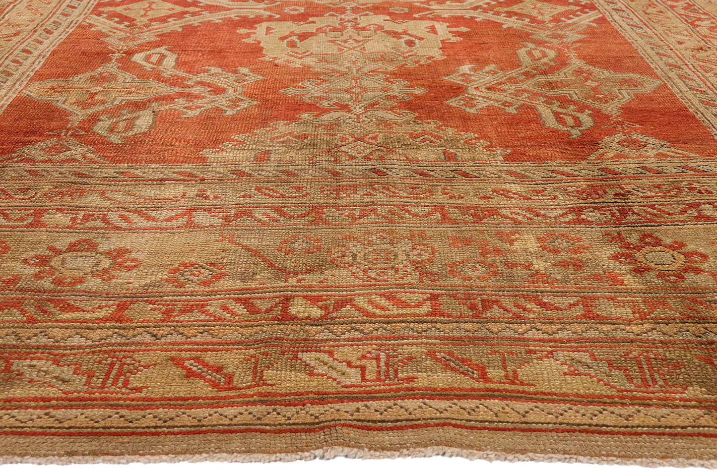 11 x 19 - Red Antique Turkish Oushak Rug - 79683