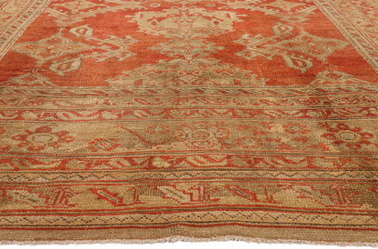 11 x 19 - Red Antique Turkish Oushak Rug - 79683