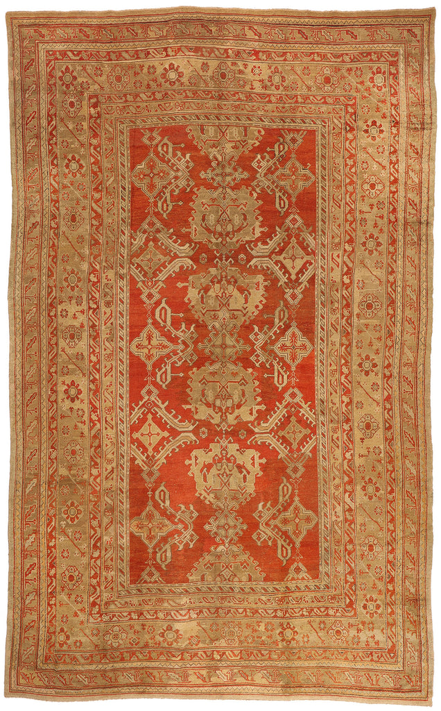 11 x 19 - Red Antique Turkish Oushak Rug - 79683
