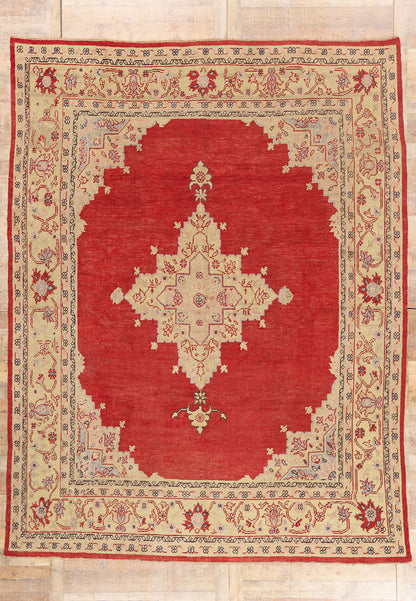 10 x 13 - Red Antique Turkish Oushak Rug - 79684