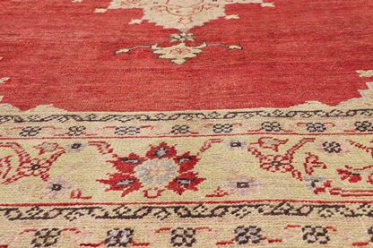 10 x 13 - Red Antique Turkish Oushak Rug - 79684
