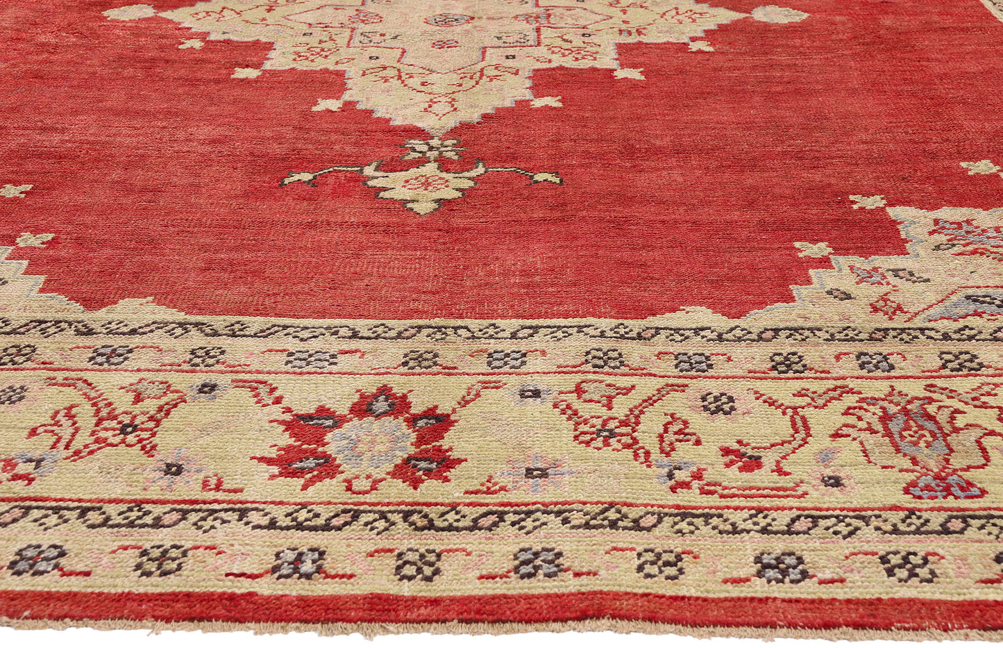 10 x 13 - Red Antique Turkish Oushak Rug - 79684