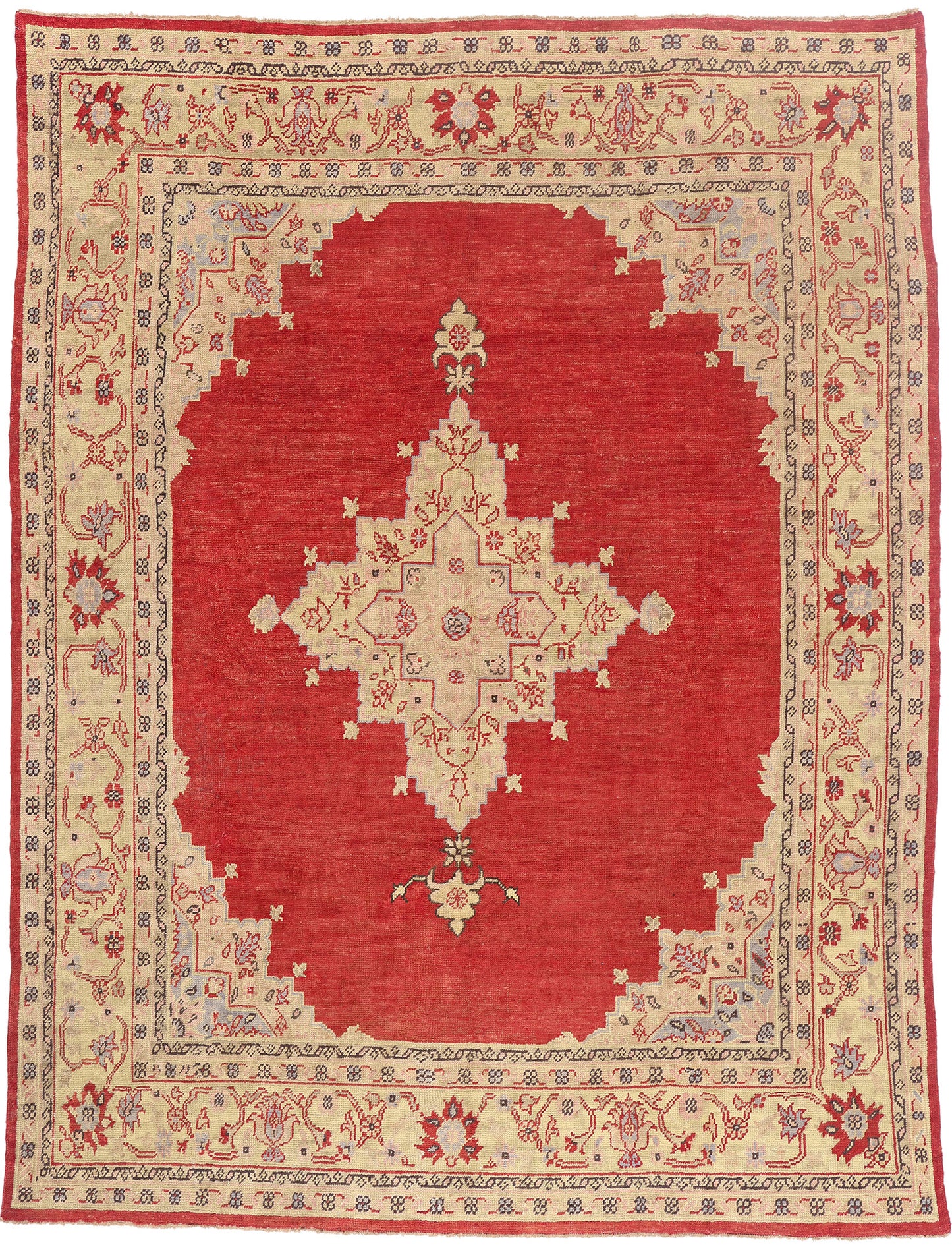 10 x 13 - Red Antique Turkish Oushak Rug - 79684