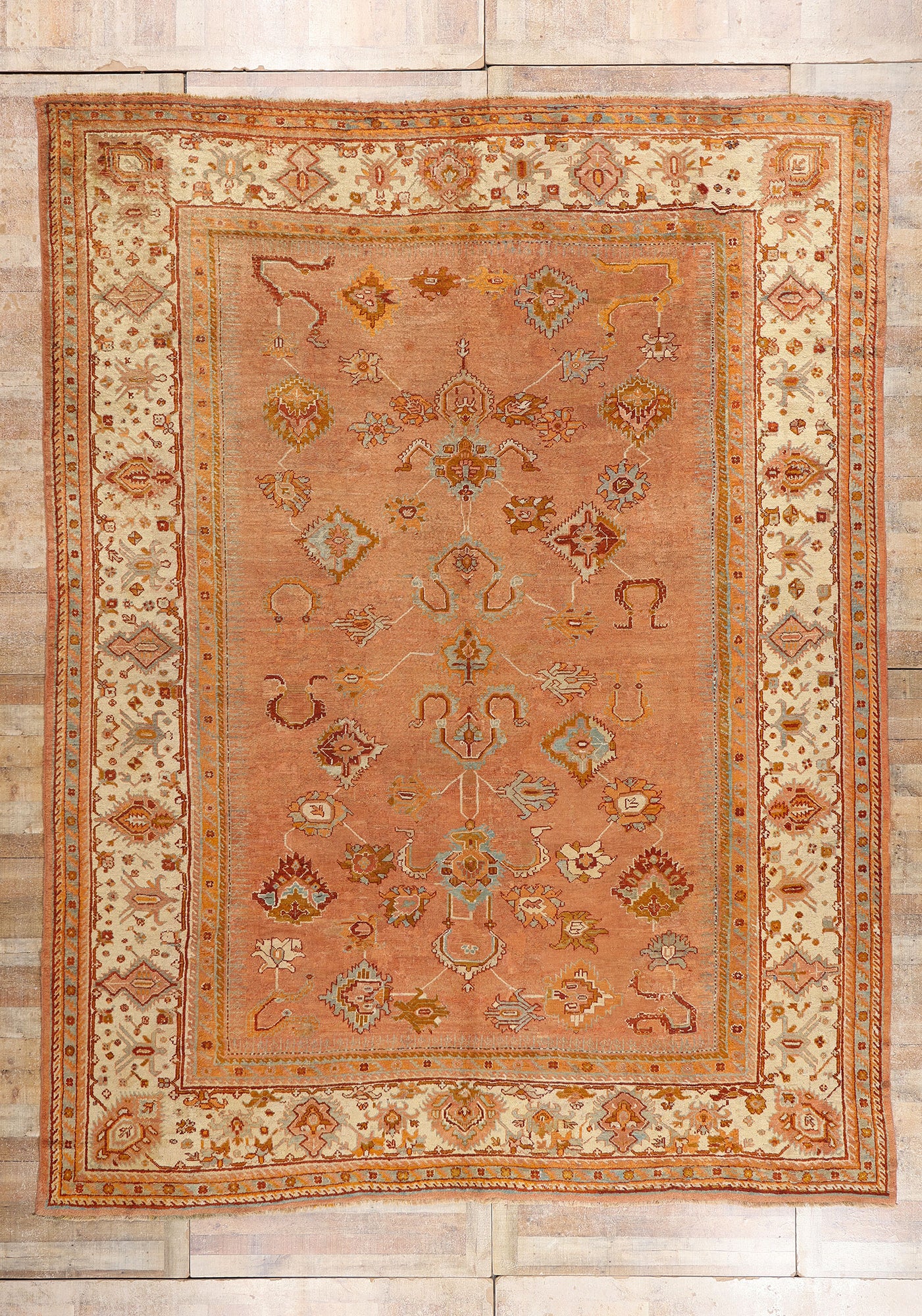 11 x 15 - Rust Antique Turkish Oushak Rug - 79685