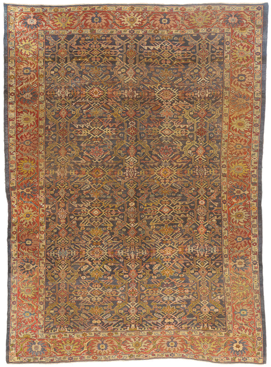 10 x 14 - Navy Blue Antique Persian Sultanabad Rug - 79687