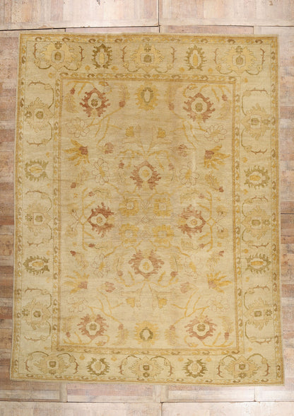 11 x 15 - Tan Vintage Turkish Oushak Rug - 79688
