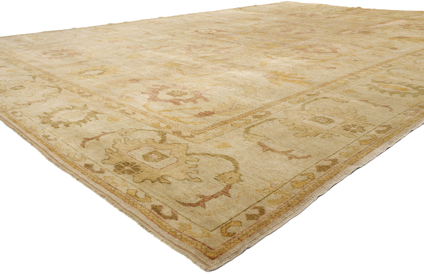 11 x 15 - Tan Vintage Turkish Oushak Rug - 79688