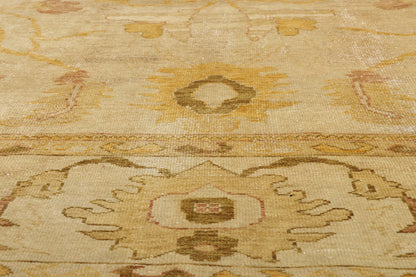 11 x 15 - Tan Vintage Turkish Oushak Rug - 79688