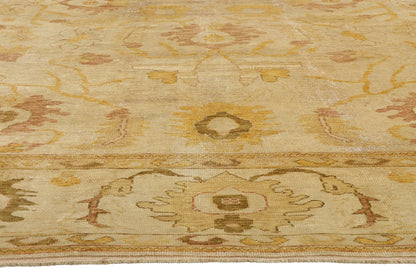 11 x 15 - Tan Vintage Turkish Oushak Rug - 79688
