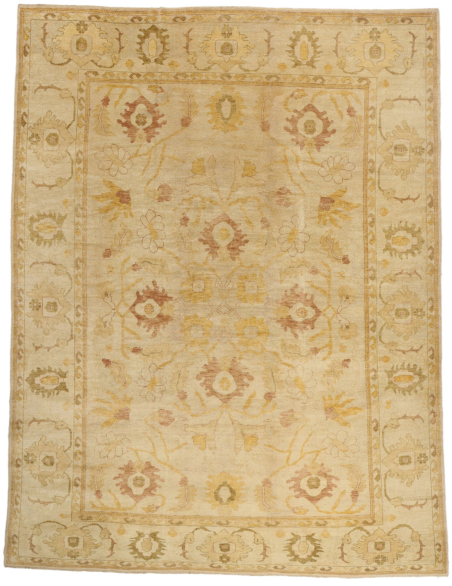 11 x 15 - Tan Vintage Turkish Oushak Rug - 79688