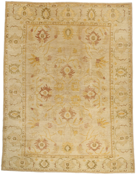 11 x 15 - Tan Vintage Turkish Oushak Rug - 79688