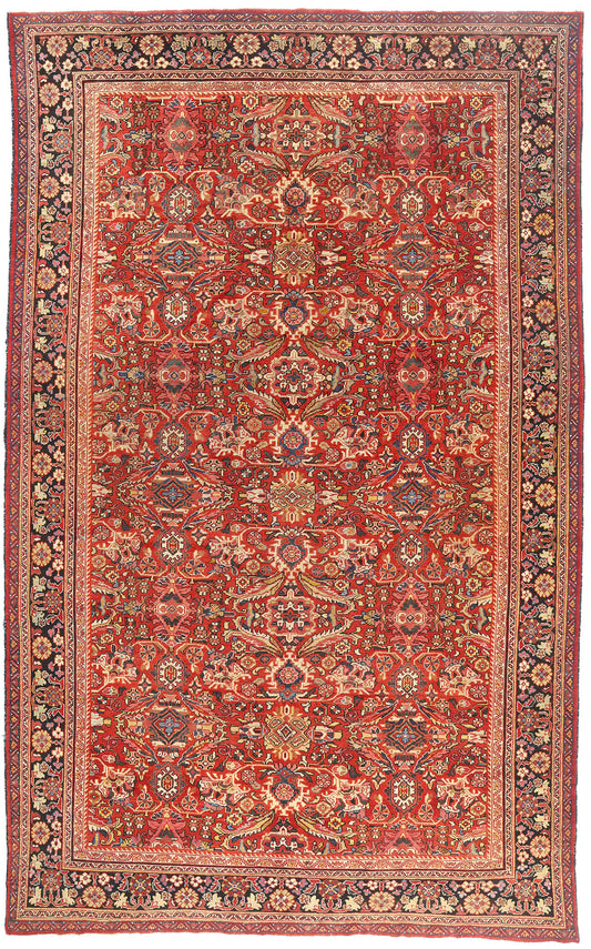 11 x 17 Red Antique Persian Mahal Rug 79689