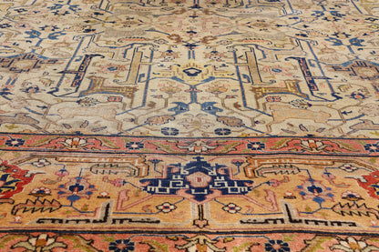 9 x 11 - Beige Antique Persian Tabriz Rug - 79690
