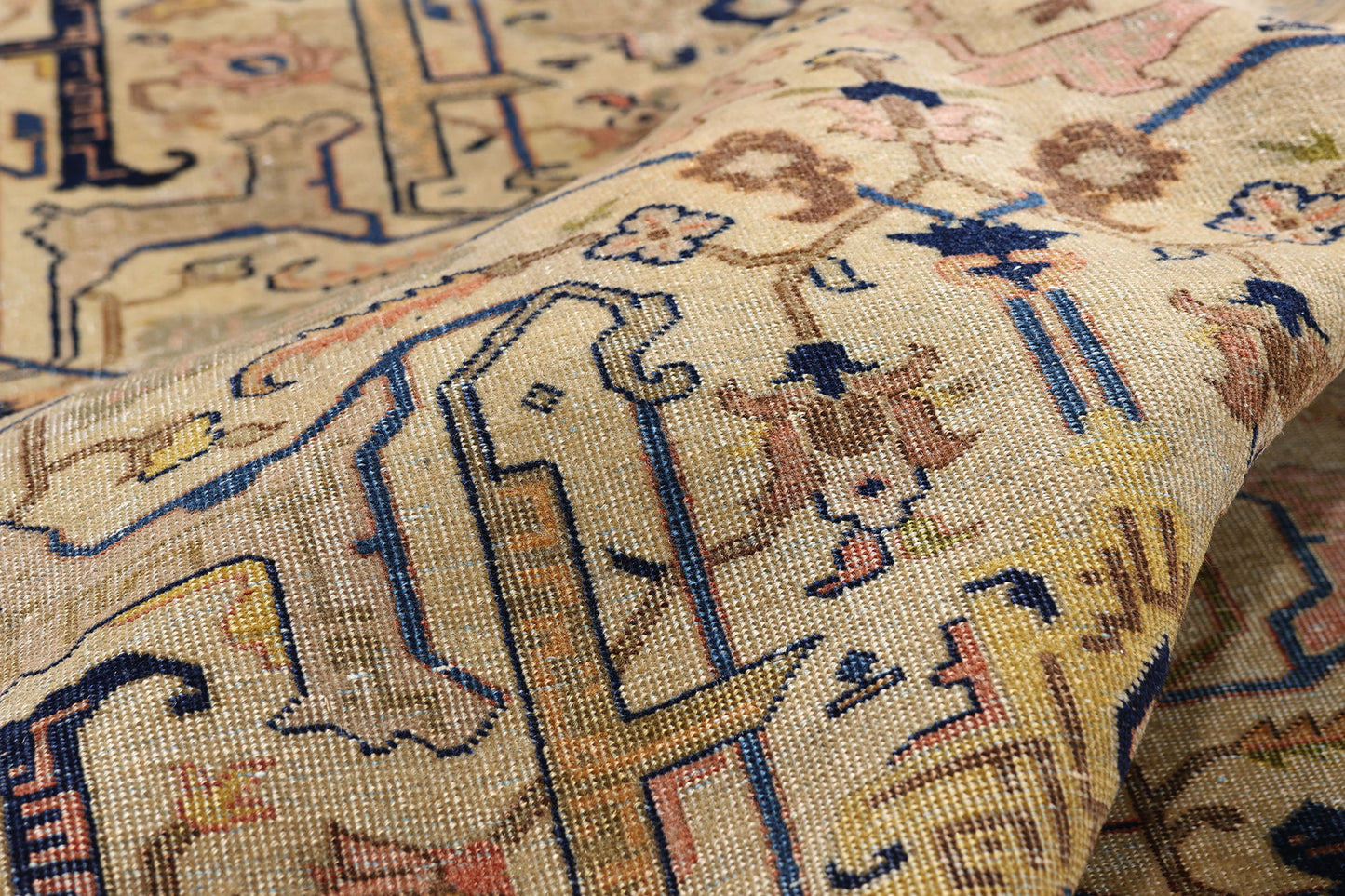 9 x 11 - Beige Antique Persian Tabriz Rug - 79690