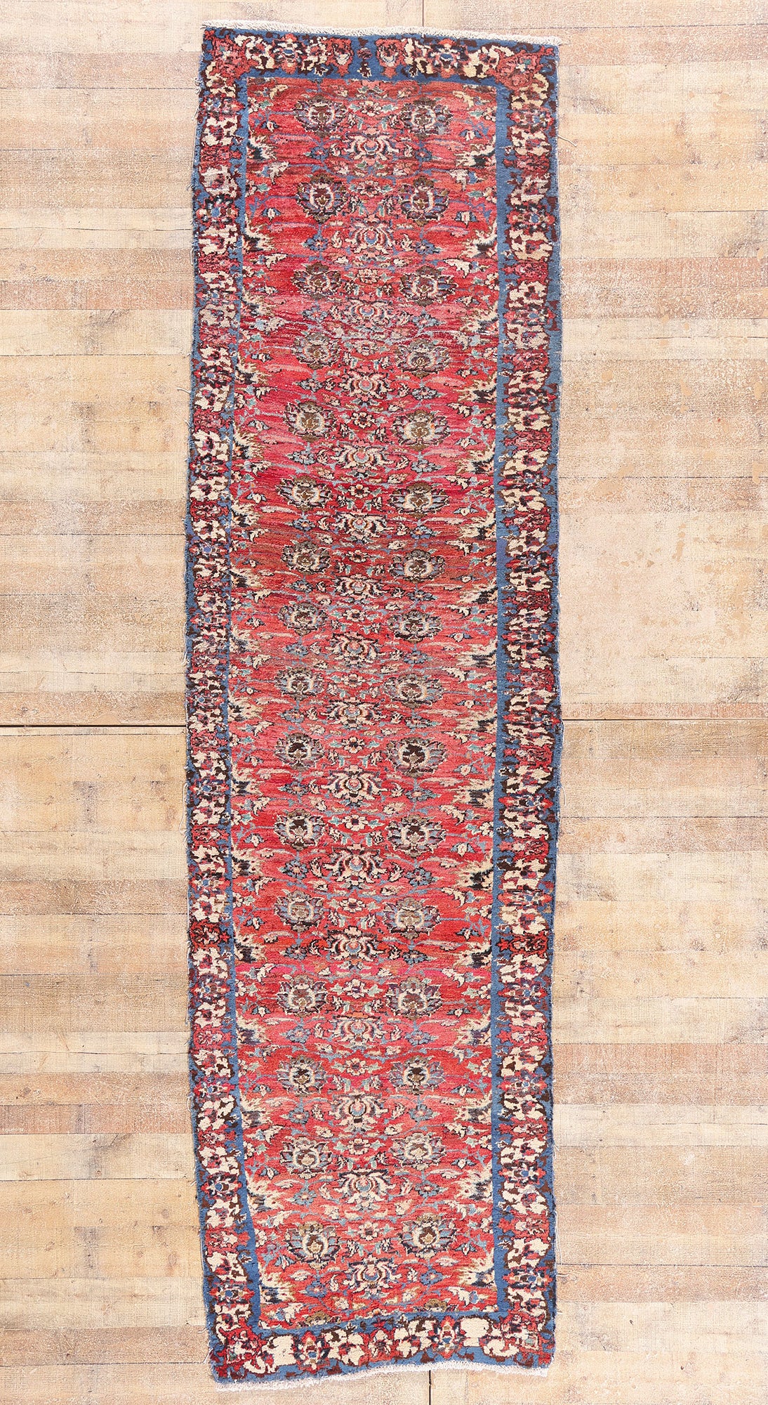 3 x 12 - Red Antique Persian Mashhad Rug - 79691