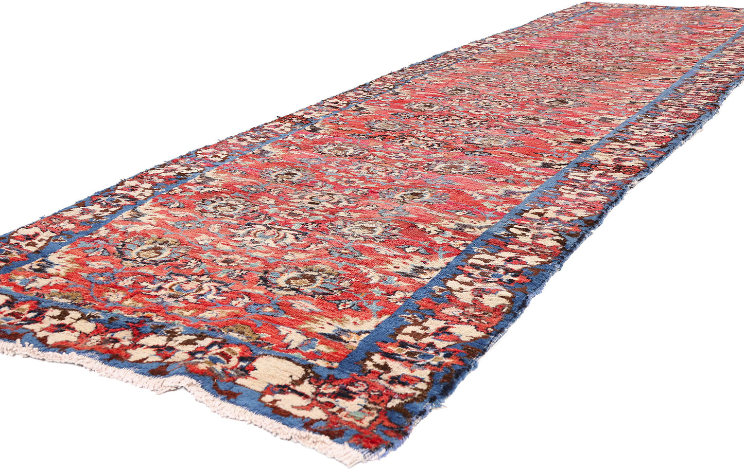 3 x 12 - Red Antique Persian Mashhad Rug - 79691