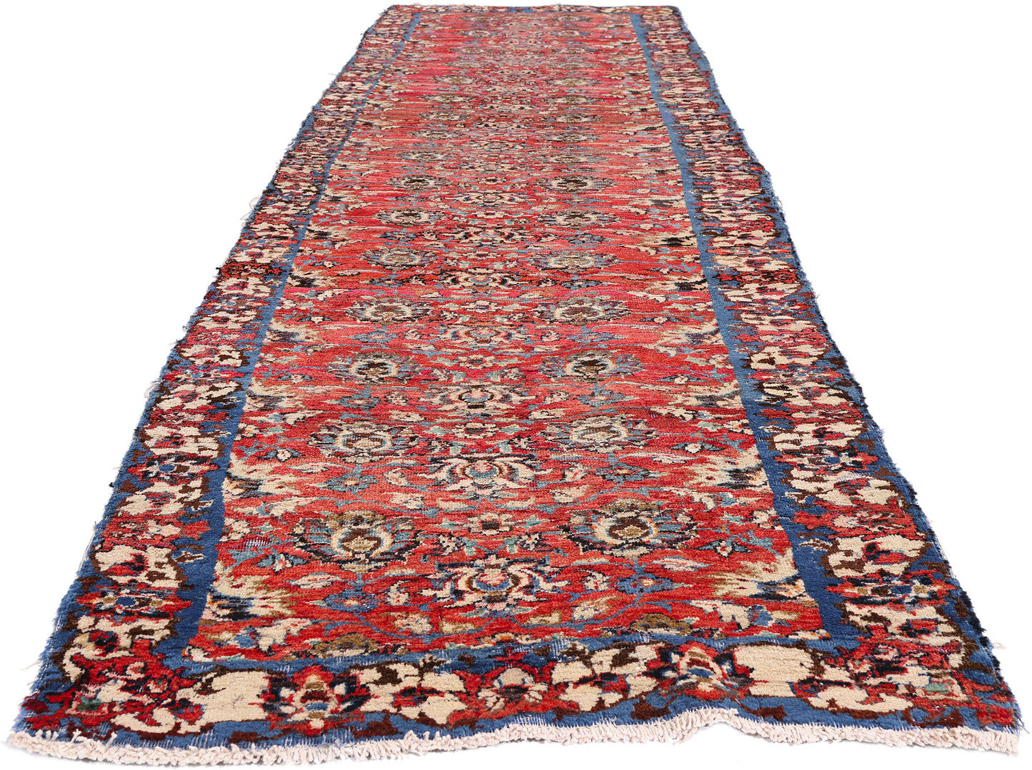 3 x 12 - Red Antique Persian Mashhad Rug - 79691