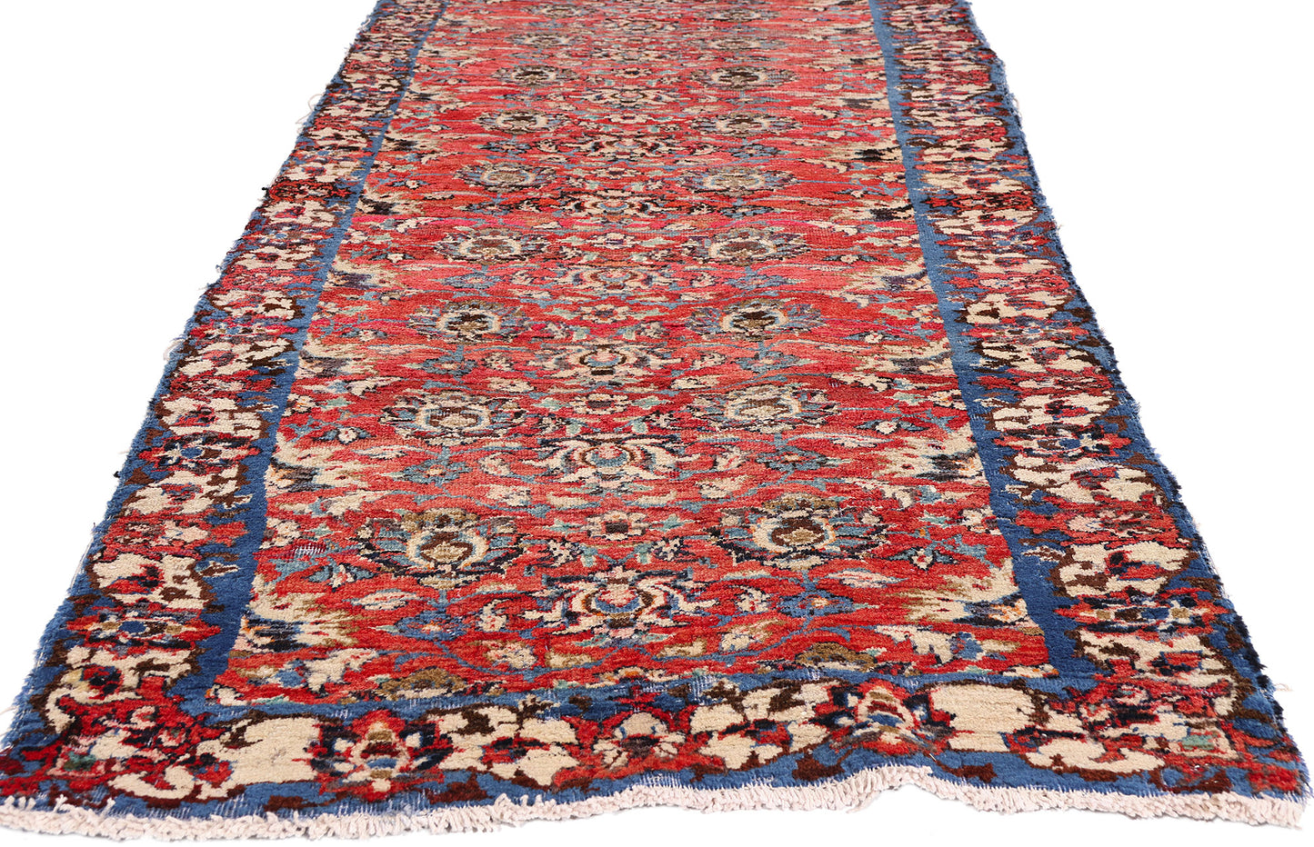 3 x 12 - Red Antique Persian Mashhad Rug - 79691