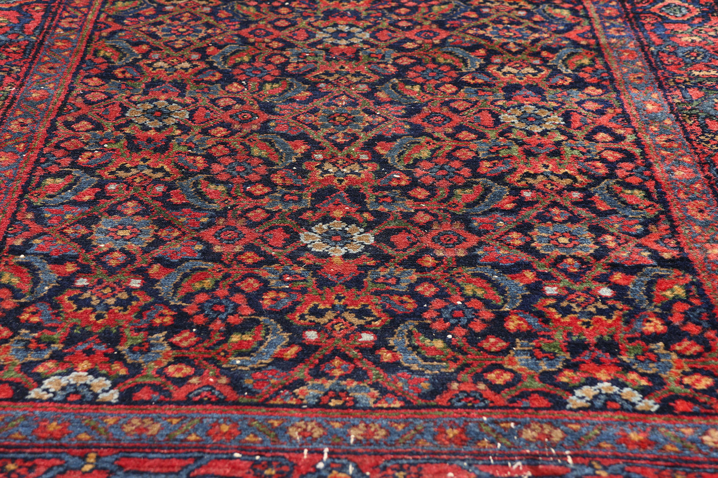3 x 17 - Navy Blue Antique Persian Senneh Rug - 79692