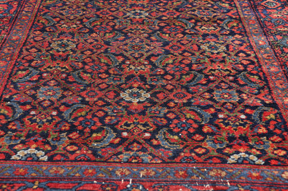 3 x 17 - Navy Blue Antique Persian Senneh Rug - 79692