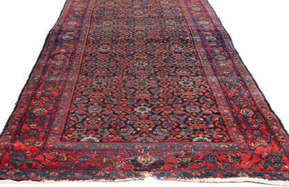 3 x 17 - Navy Blue Antique Persian Senneh Rug - 79692