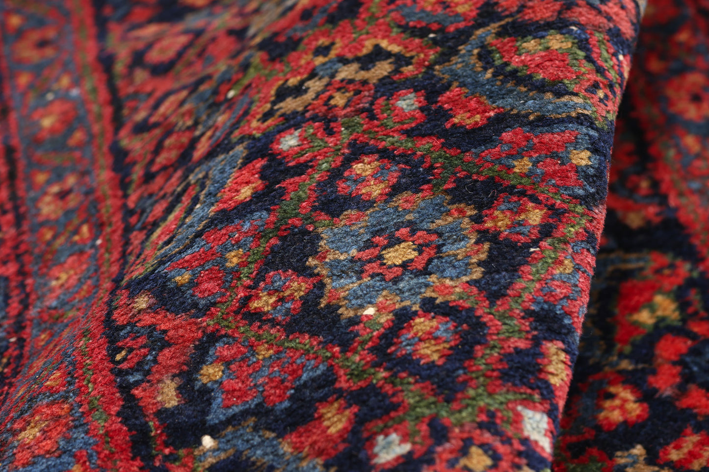 3 x 17 - Navy Blue Antique Persian Senneh Rug - 79692