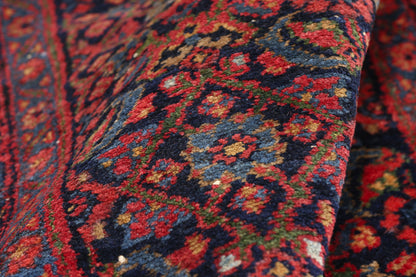 3 x 17 - Navy Blue Antique Persian Senneh Rug - 79692