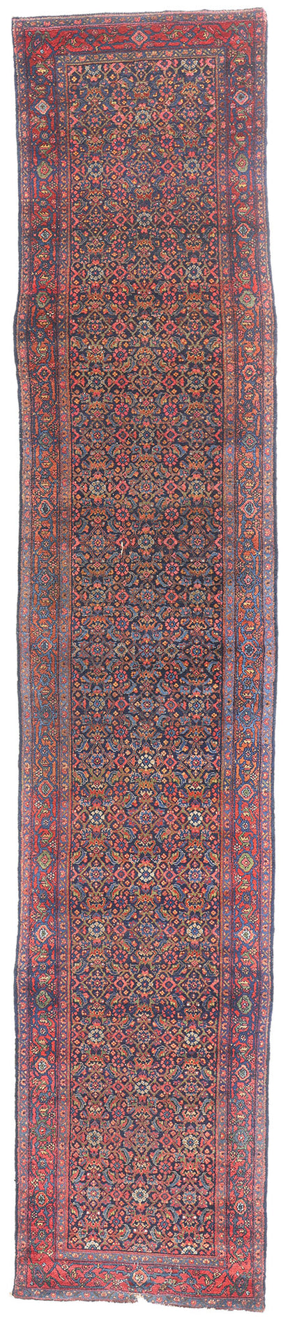 3 x 17 - Navy Blue Antique Persian Senneh Rug - 79692