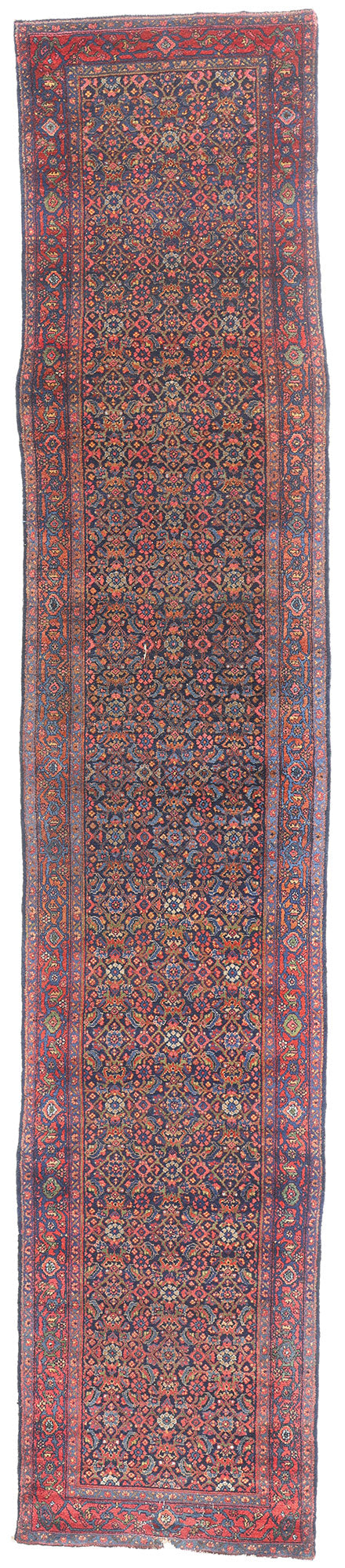 3 x 17 - Navy Blue Antique Persian Senneh Rug - 79692