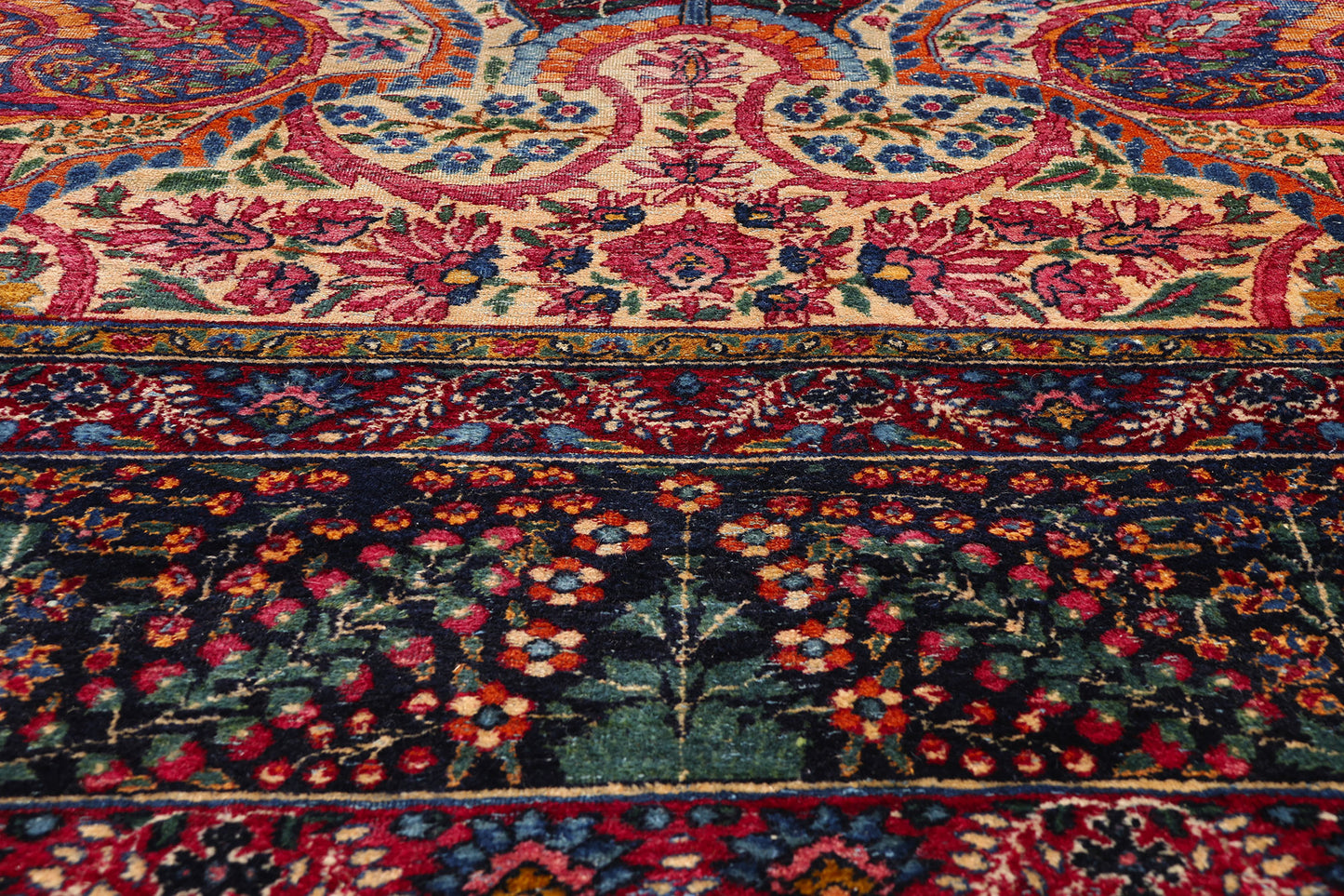 12 x 17 - Ivory Antique Persian Yazd Rug - 79693
