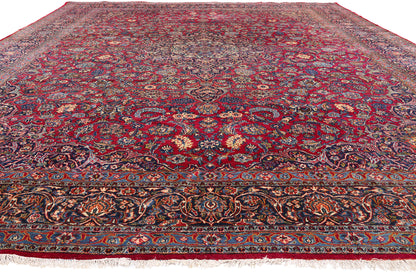 11 x 16 - Red Antique Persian Kashan Rug - 79694