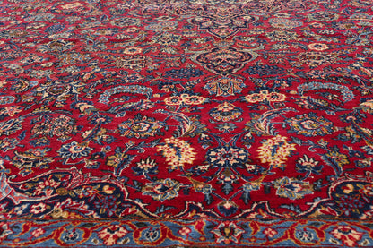 11 x 16 - Red Antique Persian Kashan Rug - 79694