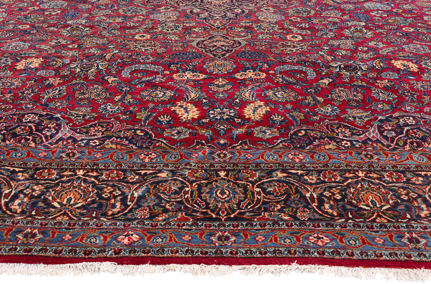 11 x 16 - Red Antique Persian Kashan Rug - 79694