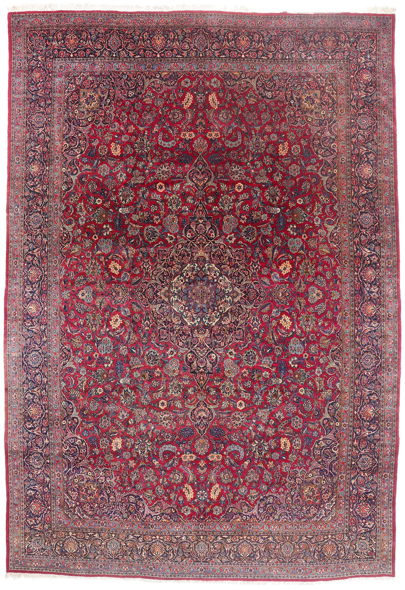 11 x 16 - Red Antique Persian Kashan Rug - 79694
