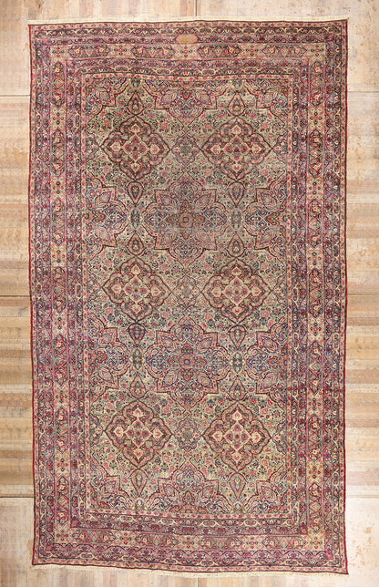 13 x 22 - Beige Antique Persian Kermanshah Rug - 79695