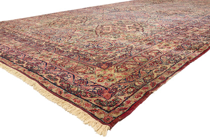 13 x 22 - Beige Antique Persian Kermanshah Rug - 79695