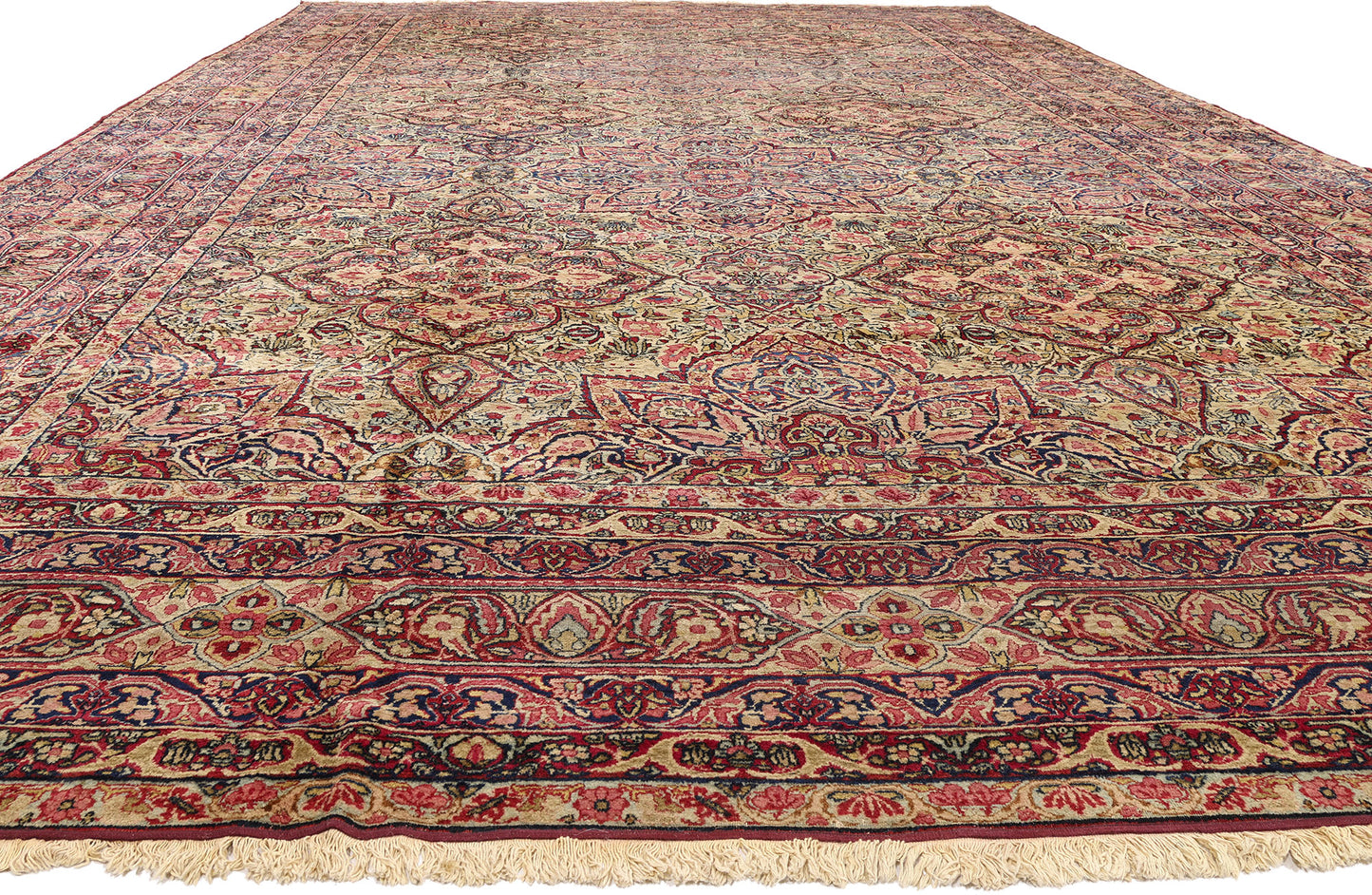 13 x 22 - Beige Antique Persian Kermanshah Rug - 79695