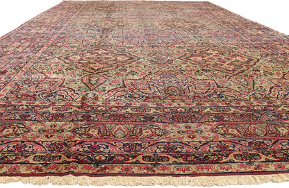 13 x 22 - Beige Antique Persian Kermanshah Rug - 79695