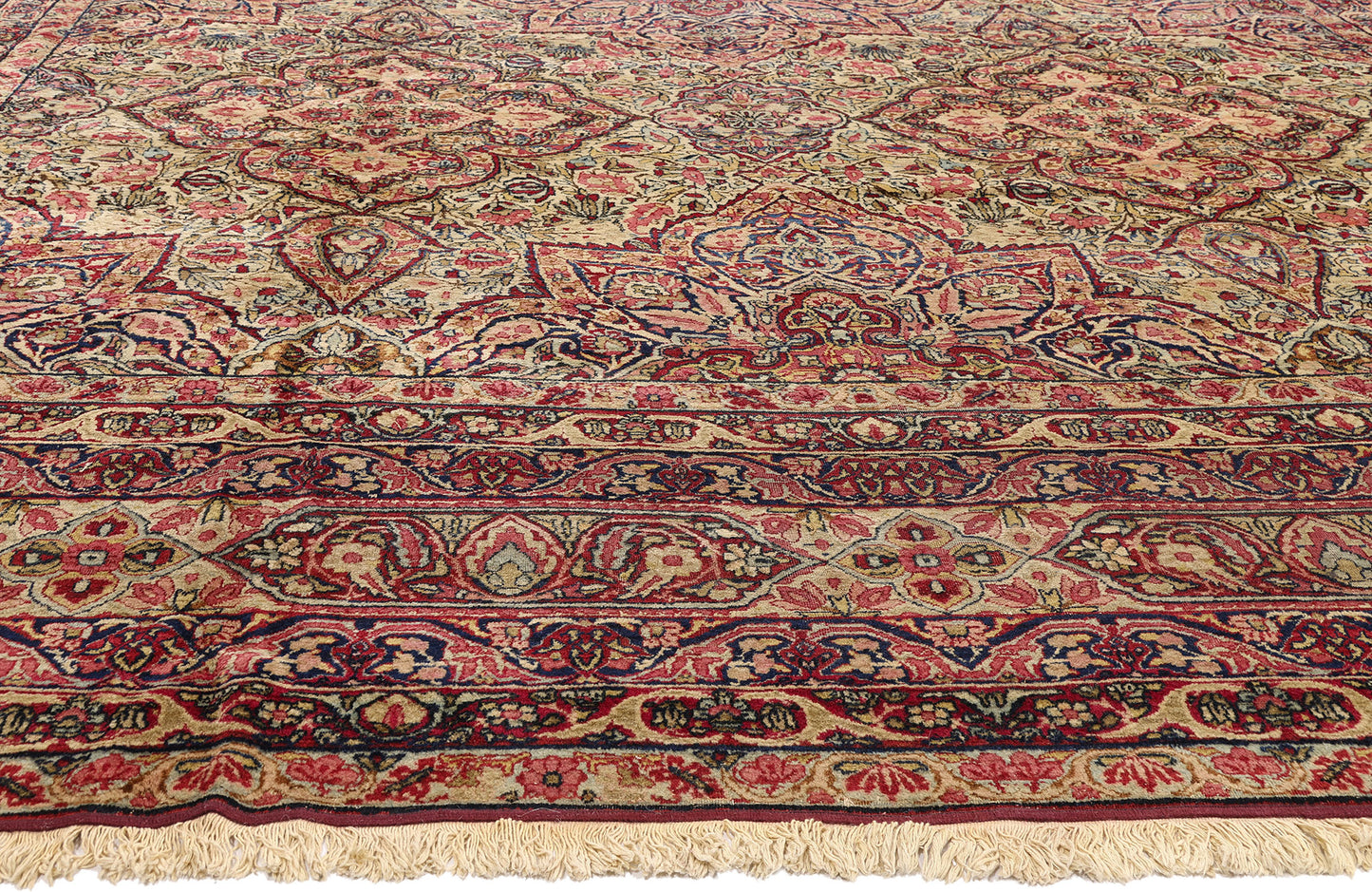 13 x 22 - Beige Antique Persian Kermanshah Rug - 79695