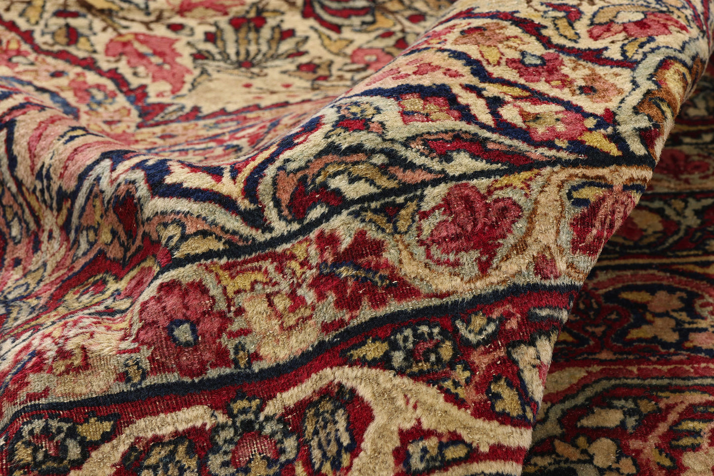 13 x 22 - Beige Antique Persian Kermanshah Rug - 79695