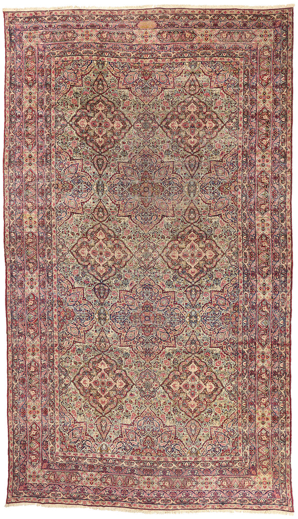 13 x 22 - Beige Antique Persian Kermanshah Rug - 79695