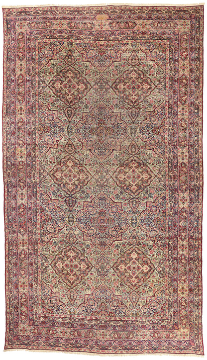 13 x 22 - Beige Antique Persian Kermanshah Rug - 79695