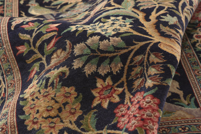 5 x 7 - Navy Blue Vintage Persian Tabriz Rug - 79697