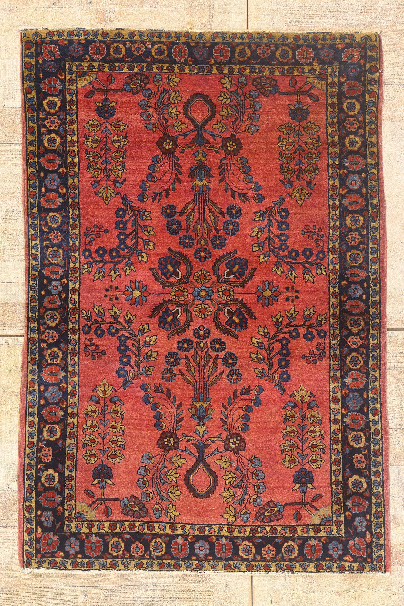 3 x 5 - Red Antique Persian Sarouk Rug - 79699