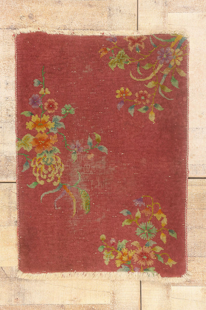 2 x 3 - Red Antique Chinese Art Deco Rug - 79700