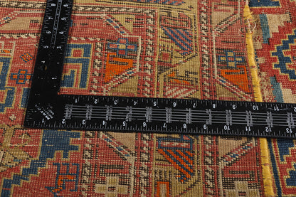 4 x 5 - Rust Antique Caucasian Kazak Rug - 79703